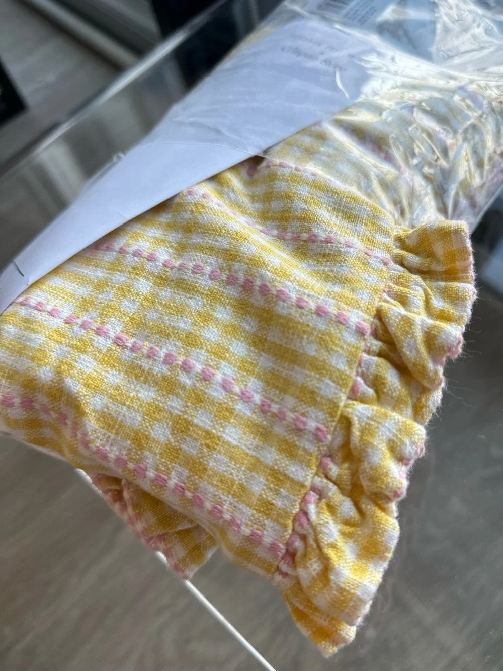 HEATHER TAYLOR HOME x THE COMPANY STORE Soho Plaid Ruffle King Sham Yellow $58